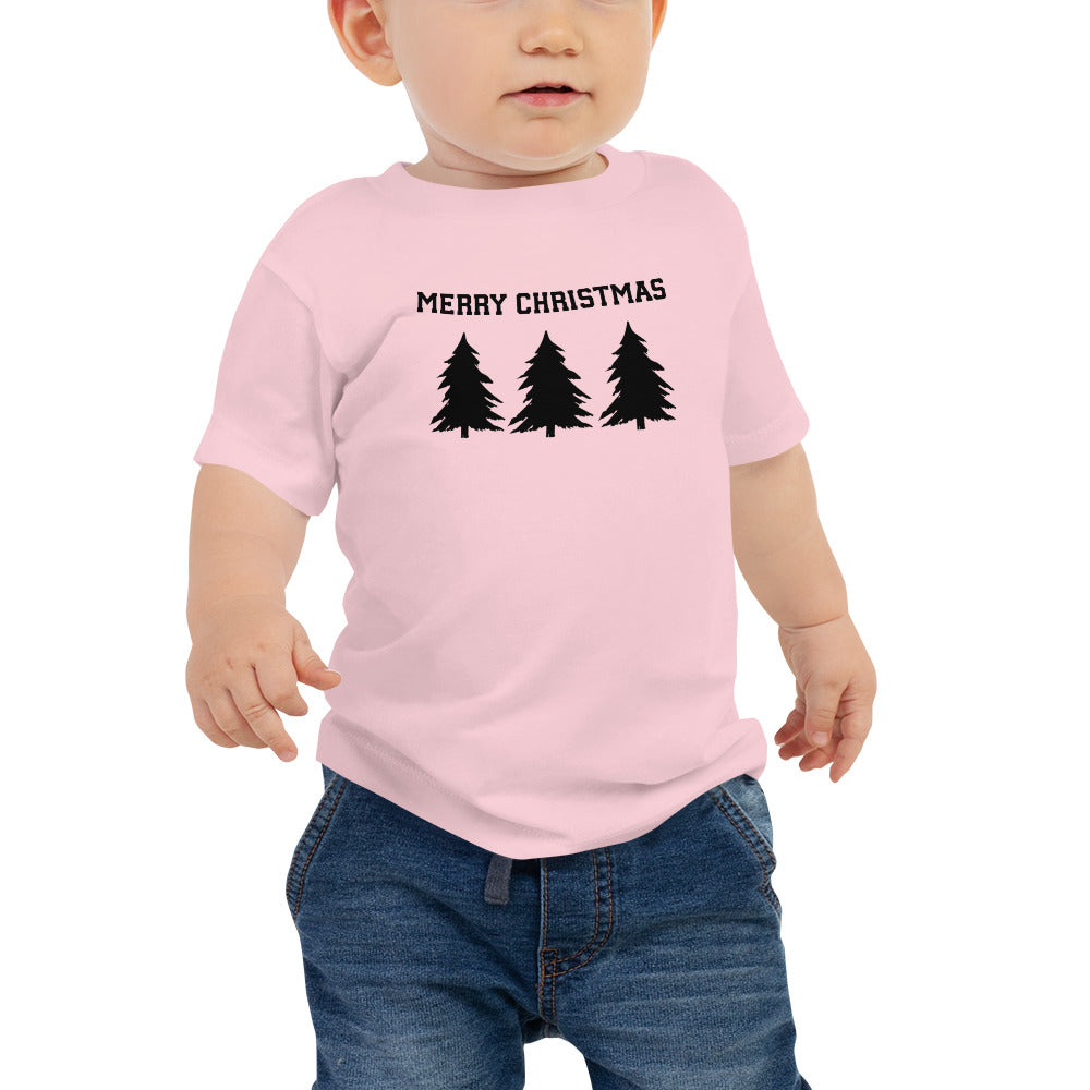 Merry Christmas Trees Baby Jersey Short Sleeve Tee