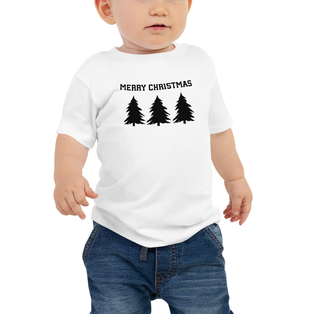 Merry Christmas Trees Baby Jersey Short Sleeve Tee