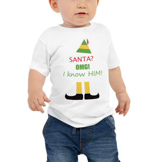 Short Sleeve Tee for Baby I Know Santa Christmas