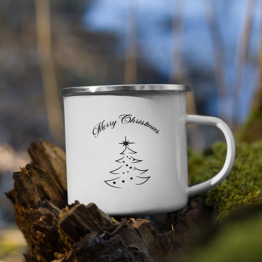 Merry Christmas Tree Minimalist Enamel Mug