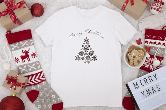 Snowflakes Christmas Tree Short-Sleeve Unisex T-Shirt