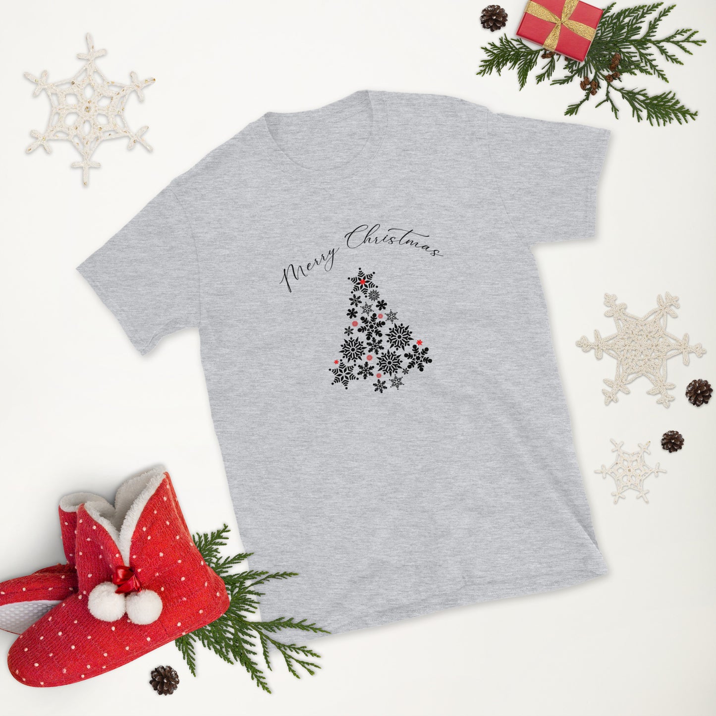 Snowflakes Christmas Tree Short-Sleeve Unisex T-Shirt