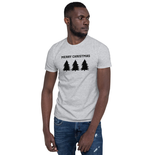 Merry Christmas Trees Minimalist Short-Sleeve Unisex T-Shirt