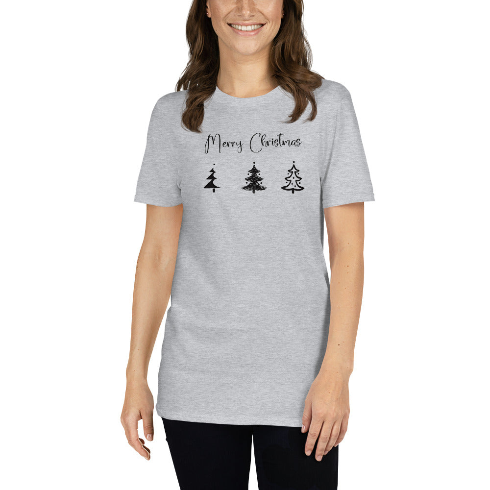 Merry Christmas Trees Minimalist Short-Sleeve Unisex T-Shirt