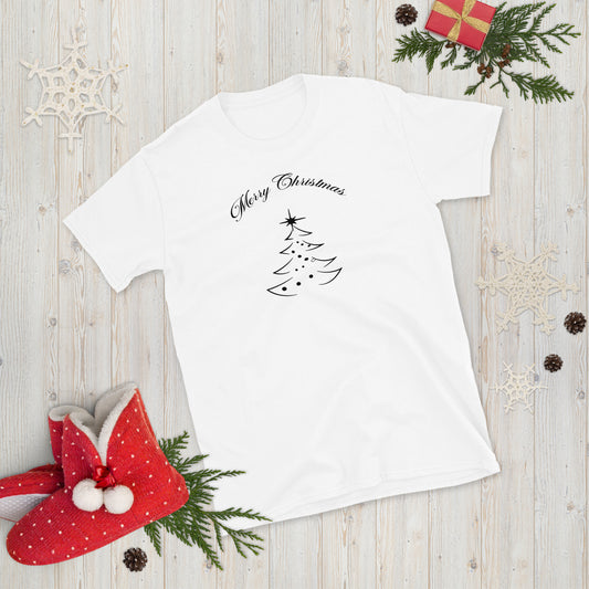 Merry Christmas Tree Minimalist Short-Sleeve Unisex T-Shirt