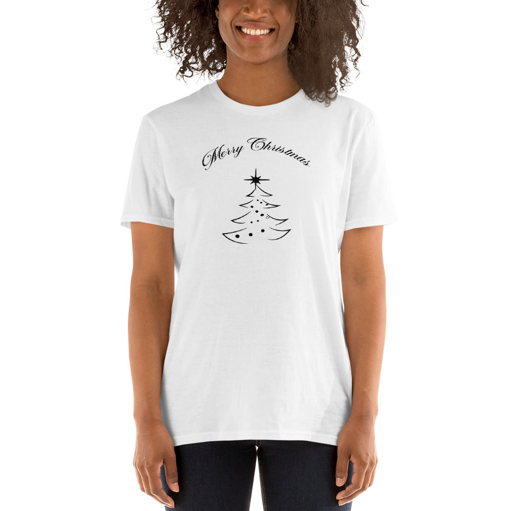 Merry Christmas Tree Minimalist Short-Sleeve Unisex T-Shirt