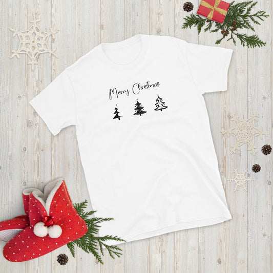 Merry Christmas Trees Minimalist Short-Sleeve Unisex T-Shirt