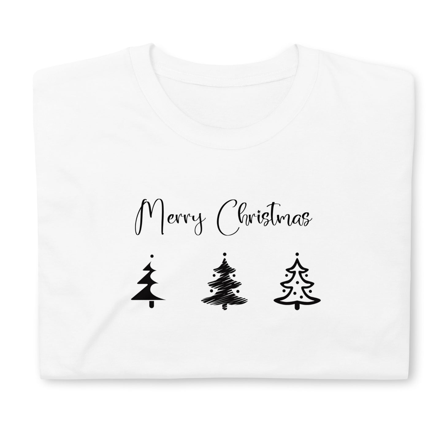 Merry Christmas Trees Minimalist Short-Sleeve Unisex T-Shirt