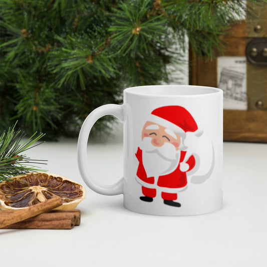 White glossy mug Christmas