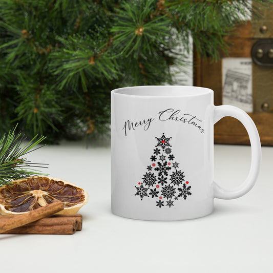 Black Snowflakes Christmas Tree Cup