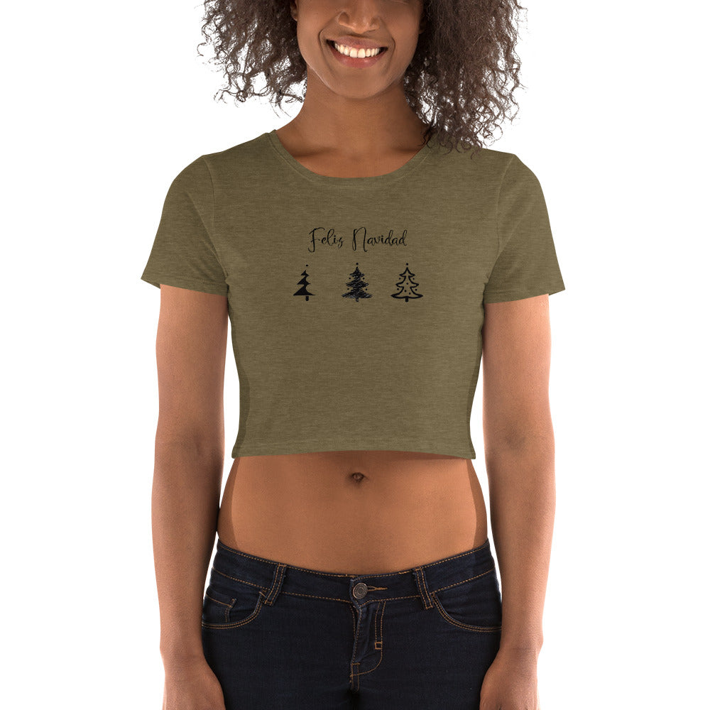 Feliz Navidad Trees Minimalist Women’s Crop Tee