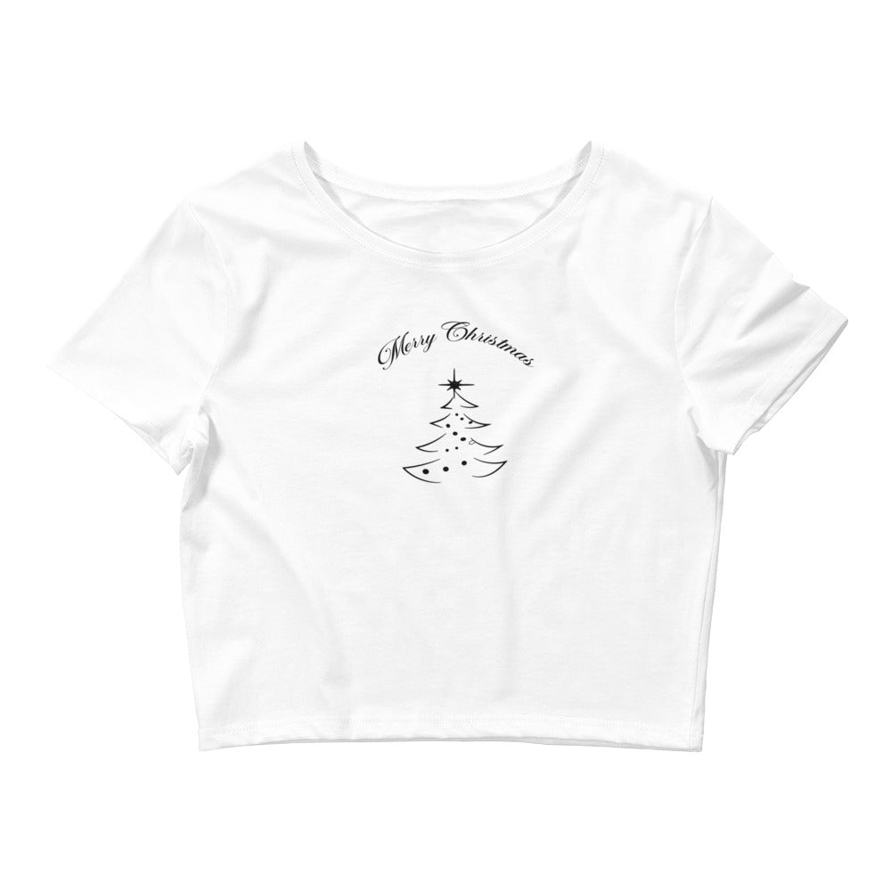 Merry Christmas Tree Minimalist Women’s Crop Tee