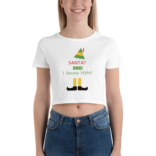 OMG! I Know Santa Women’s Crop Tee Christmas