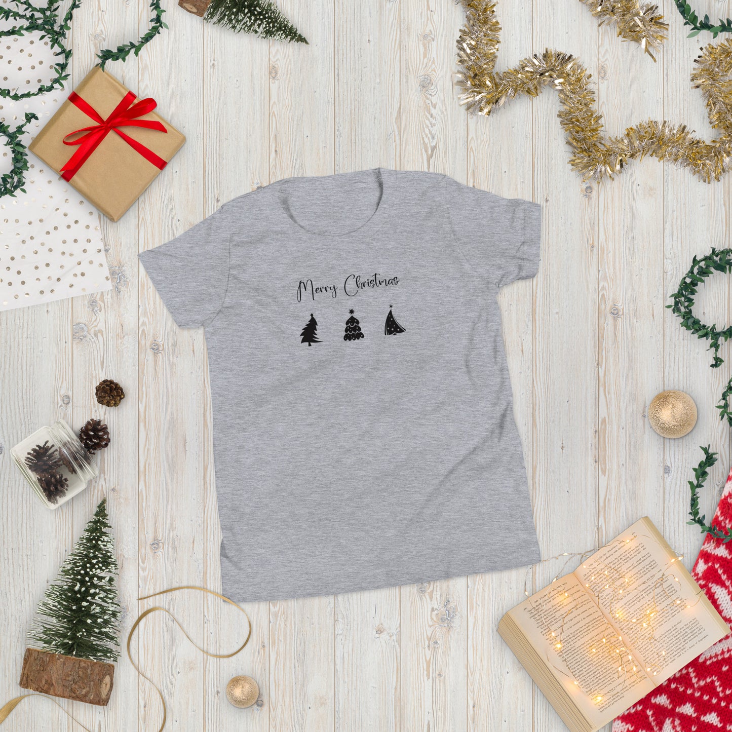 Short-Sleeve Christmas Trees Minimalist Youth T-Shirt