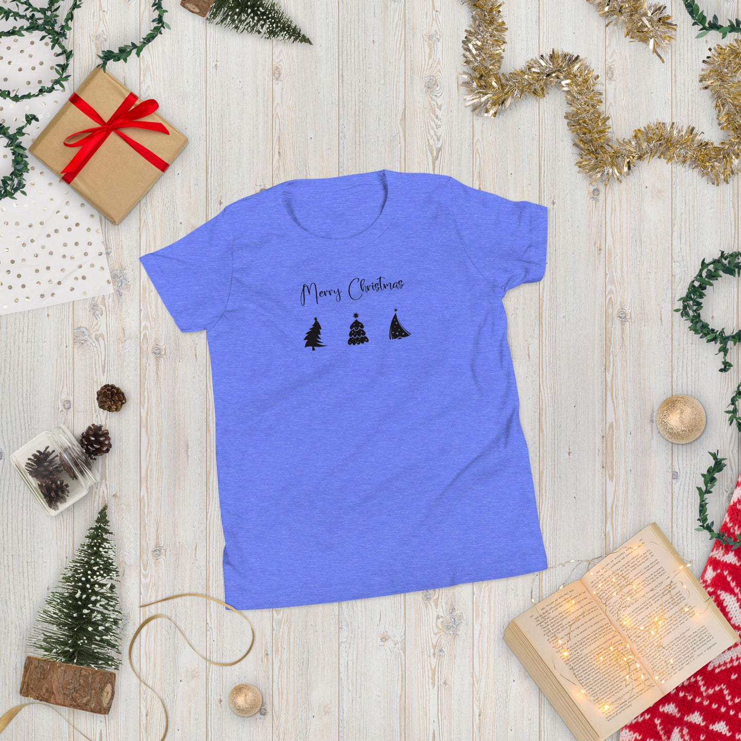 Short-Sleeve Christmas Trees Minimalist Youth T-Shirt